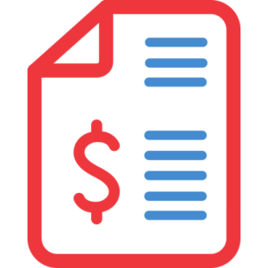 Document icon with a dollar sign, representing financial information.